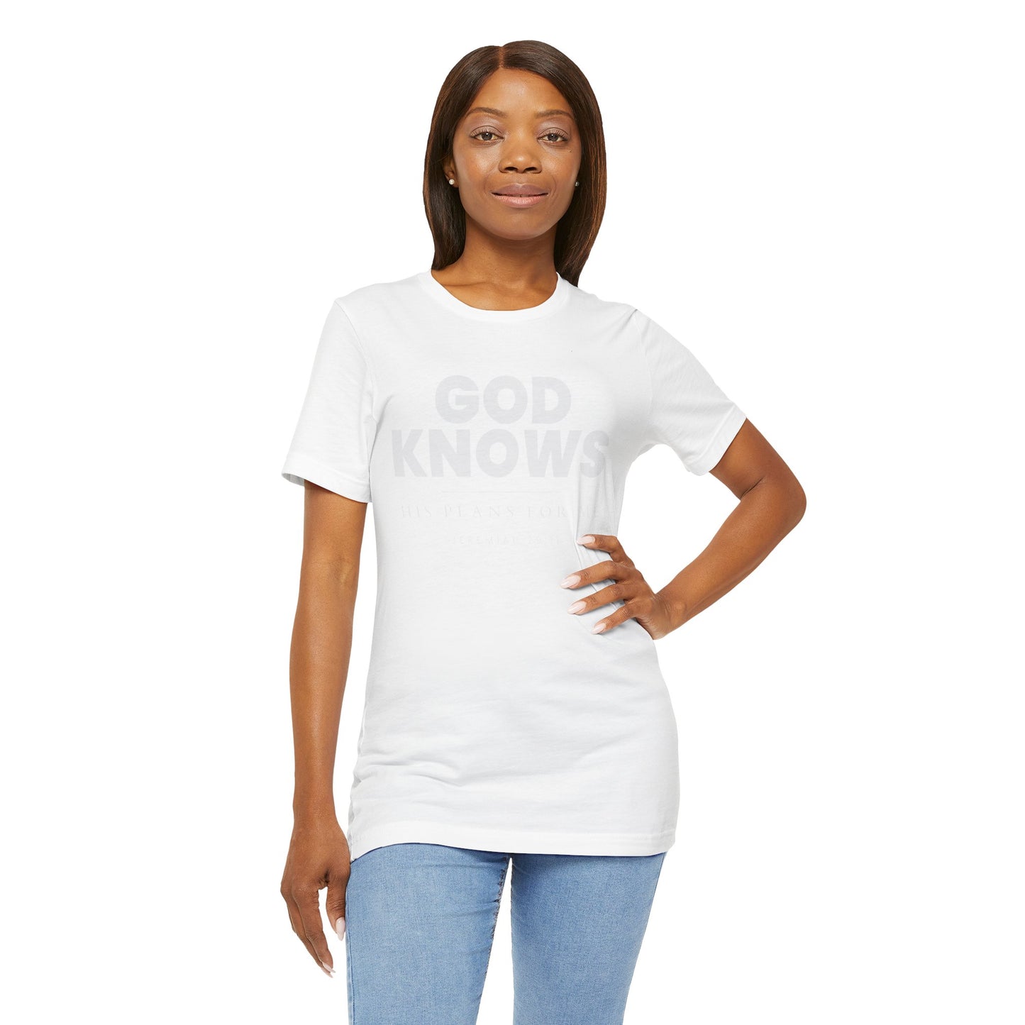 God Knows Tee - Jeremiah 29:11 Faith Graphic Tee | Monochromatic Edition