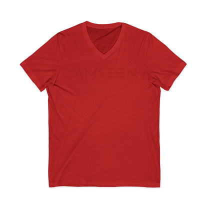 I Am Seen V-Neck Tee - Matthew 10:29-31 Faith Graphic Tee | Monochromatic Edition