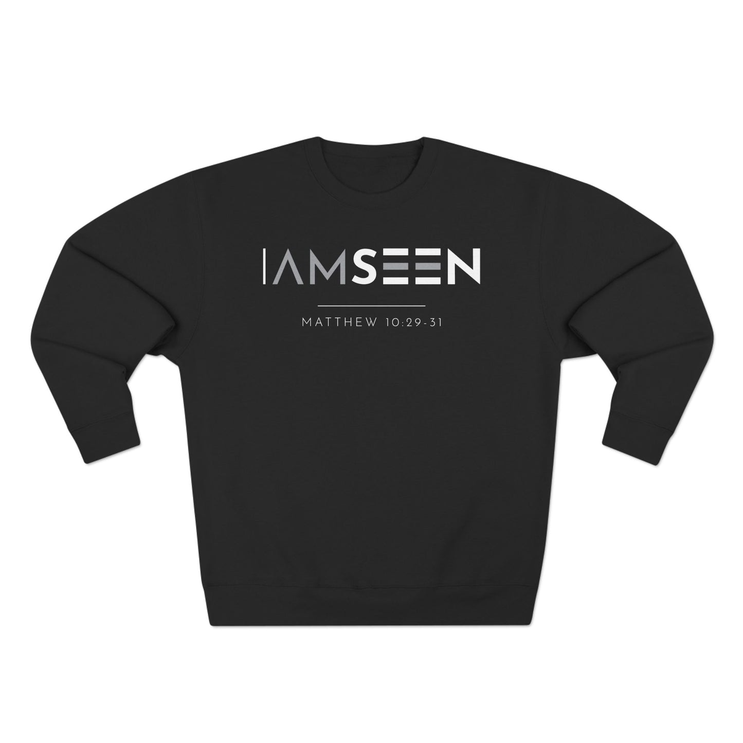 I Am Seen Crewneck Sweatshirt - Matthew 10:29-31 Christian Fleece | Contrast Edition