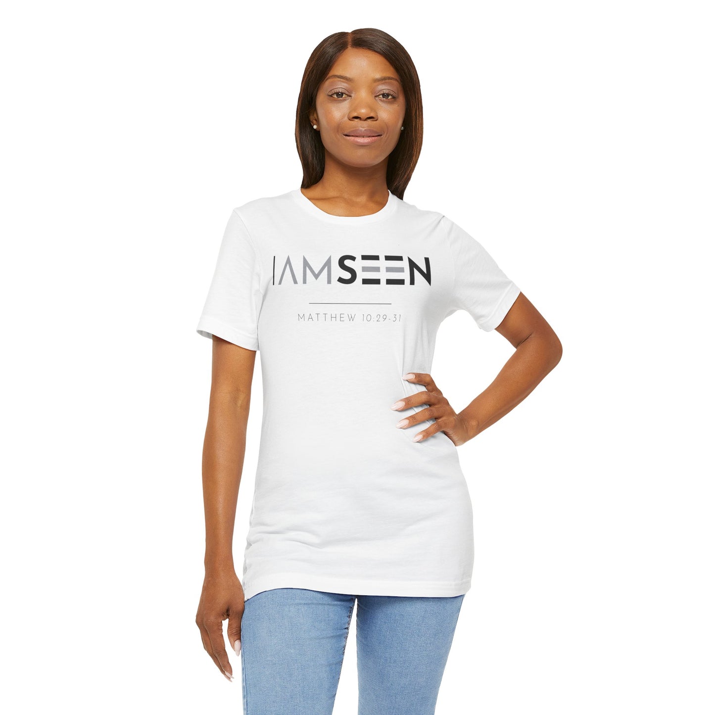 I Am Seen T-Shirt - Matthew 10:29-31 Faith Graphic Tee | Contrast Edition