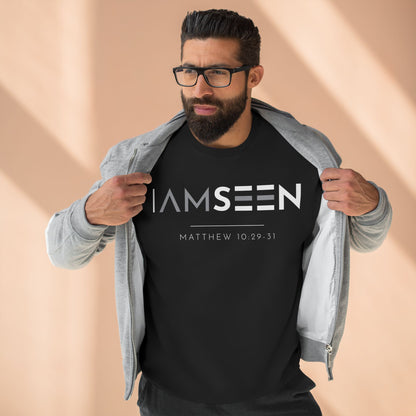 I Am Seen Crewneck Sweatshirt - Matthew 10:29-31 Christian Fleece | Contrast Edition