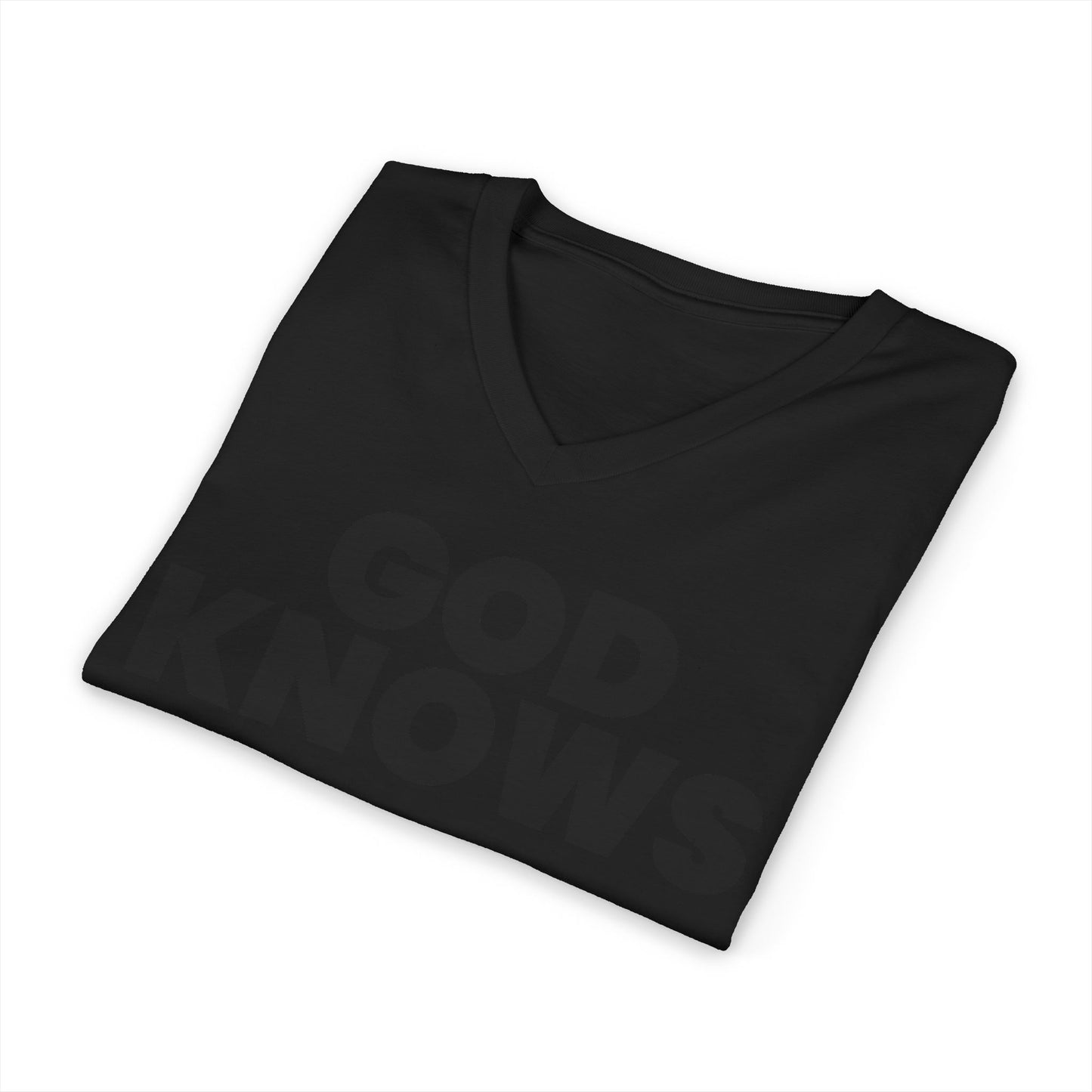 God Knows V-Neck Tee - Jeremiah 29:11 Faith Graphic Tee | Monochromatic Edition