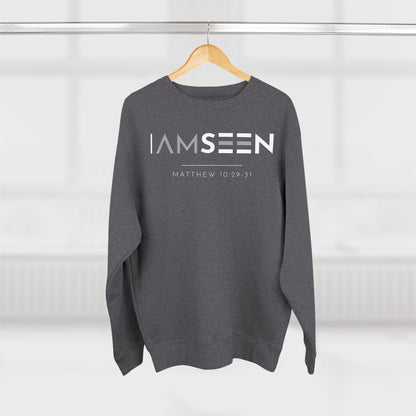 I Am Seen Crewneck Sweatshirt - Matthew 10:29-31 Christian Fleece | Contrast Edition
