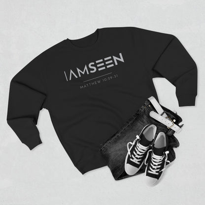 I Am Seen Crewneck Sweatshirt - Matthew 10:29-31 Christian Fleece | Pure Print Edition