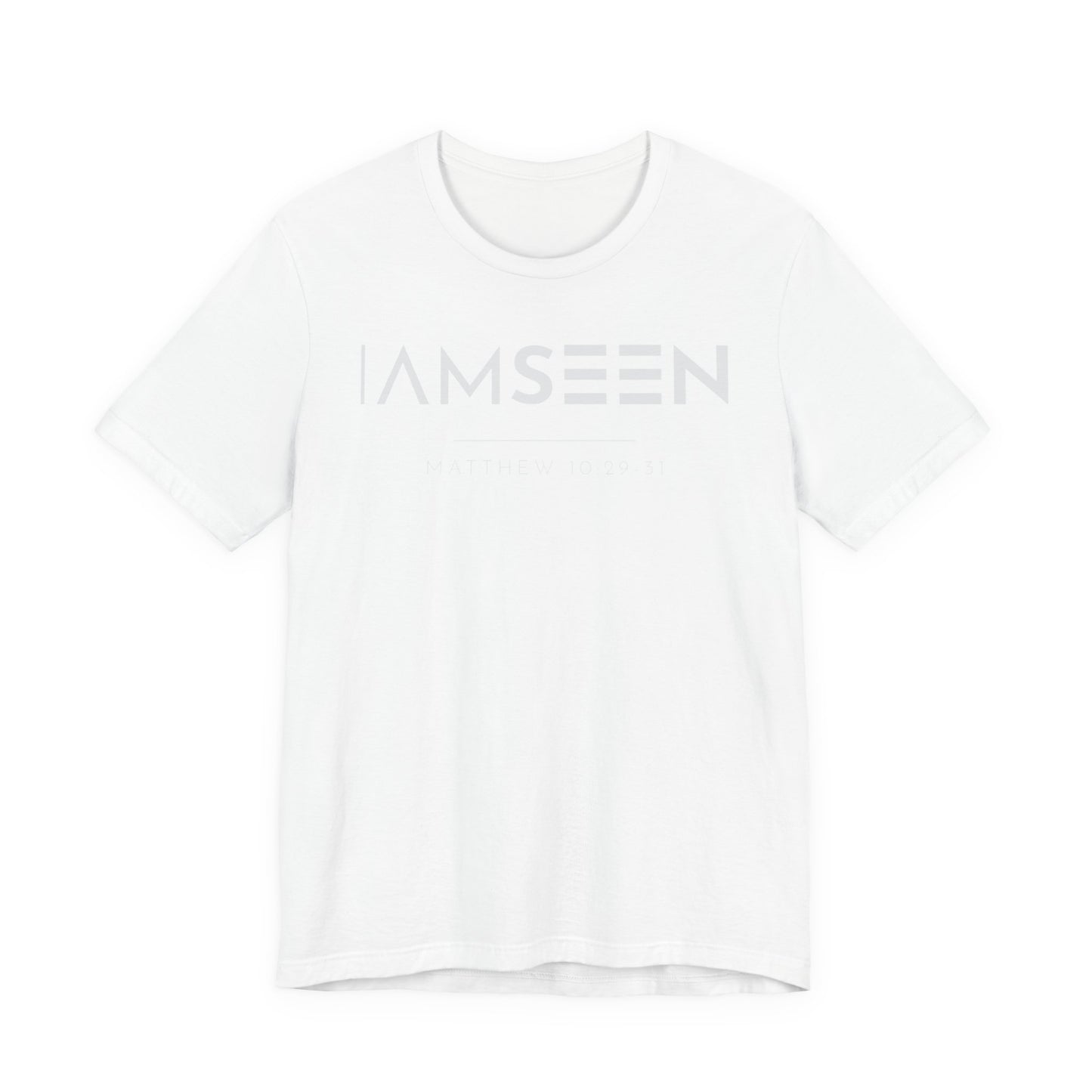 I Am Seen T-Shirt - Matthew 10:29-31 Faith Graphic Tee | Monochromatic Edition