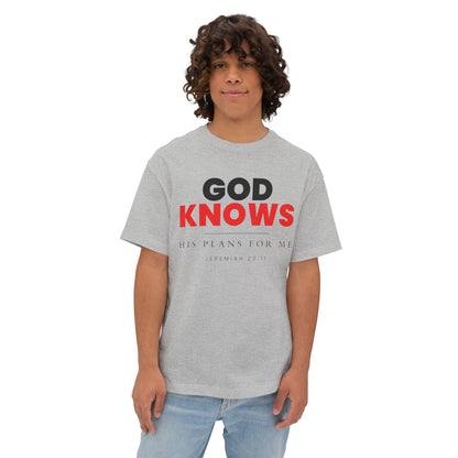 God Knows Oversized Tee - Jeremiah 29:11 Faith Graphic Tee | Oversized Edition