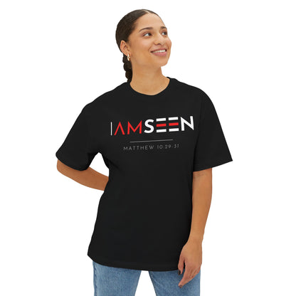 I Am Seen Oversized Tee - Matthew 10:29-31 Faith Graphic Tee | Oversized Edition
