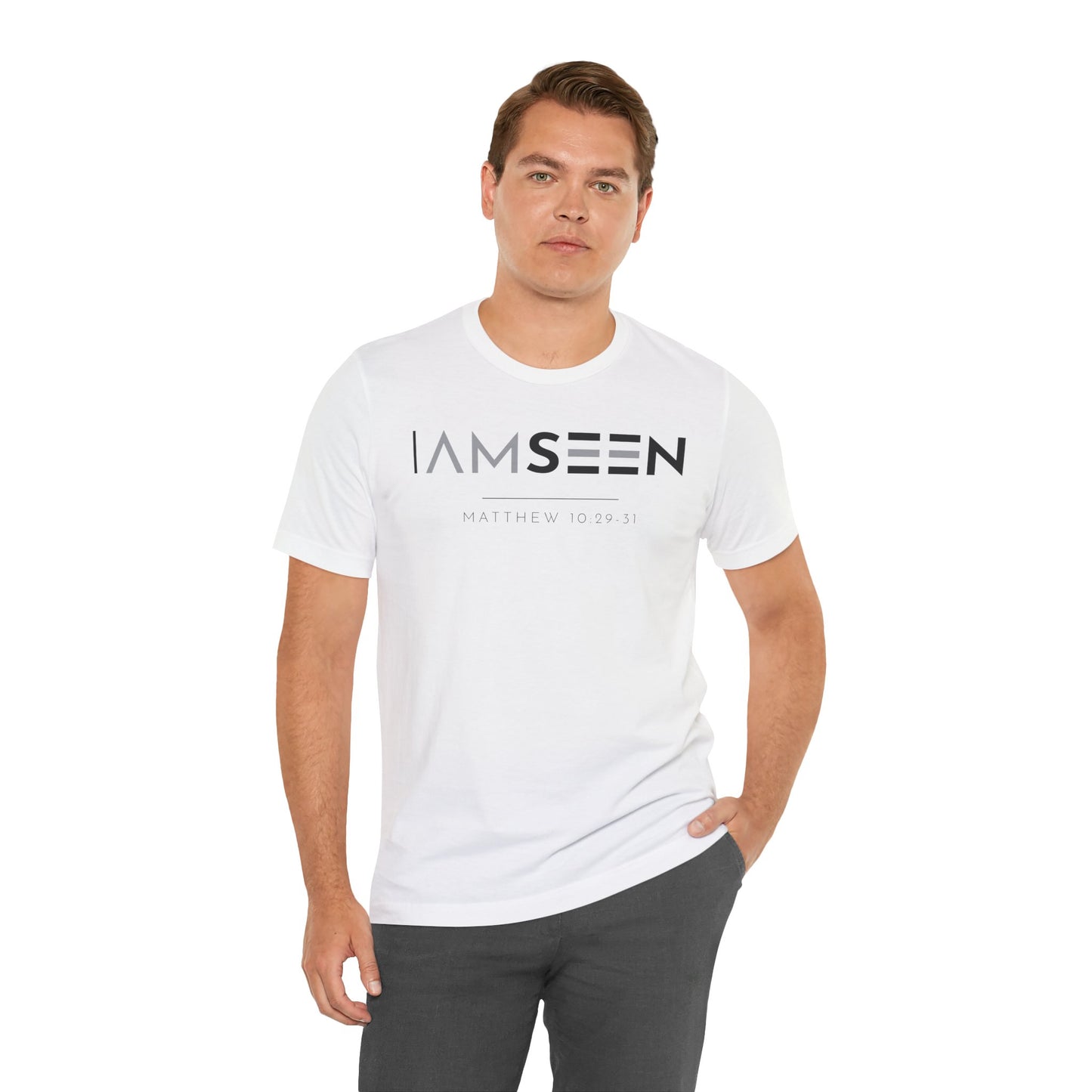I Am Seen T-Shirt - Matthew 10:29-31 Faith Graphic Tee | Contrast Edition