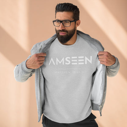 I Am Seen Crewneck Sweatshirt - Matthew 10:29-31 Christian Fleece | Pure Print Edition