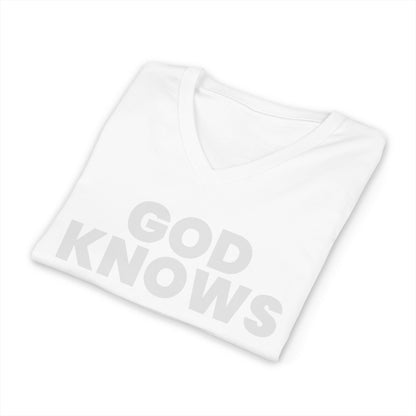 God Knows V-Neck Tee - Jeremiah 29:11 Faith Graphic Tee | Monochromatic Edition