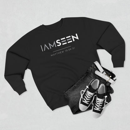 I Am Seen Crewneck Sweatshirt - Matthew 10:29-31 Christian Fleece | Contrast Edition