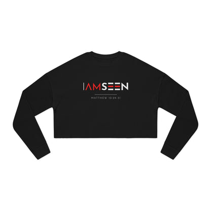 I Am Seen Cropped Sweatshirt - Matthew 10:29-31 Faith Graphic