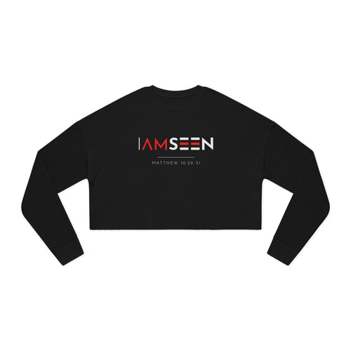 I Am Seen Cropped Sweatshirt - Matthew 10:29-31 Faith Graphic