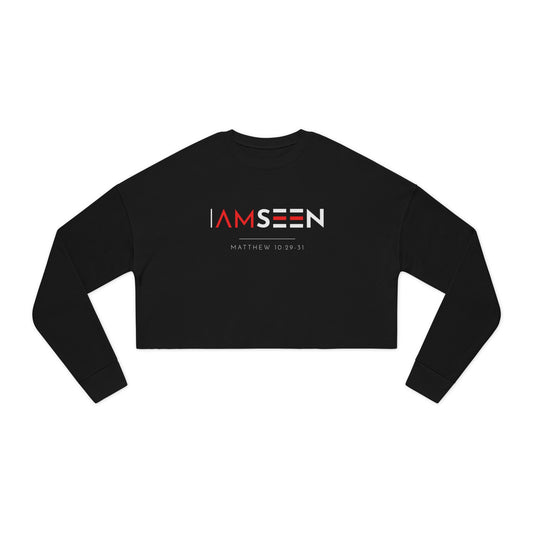 I Am Seen Cropped Sweatshirt - Matthew 10:29-31 Faith Graphic