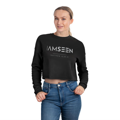 I Am Seen Cropped Sweatshirt - Matthew 10:29-31 Faith Graphic | Pure Print Edition
