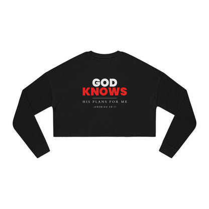 God Knows Cropped Sweatshirt - Jeremiah 29:11 Faith Graphic