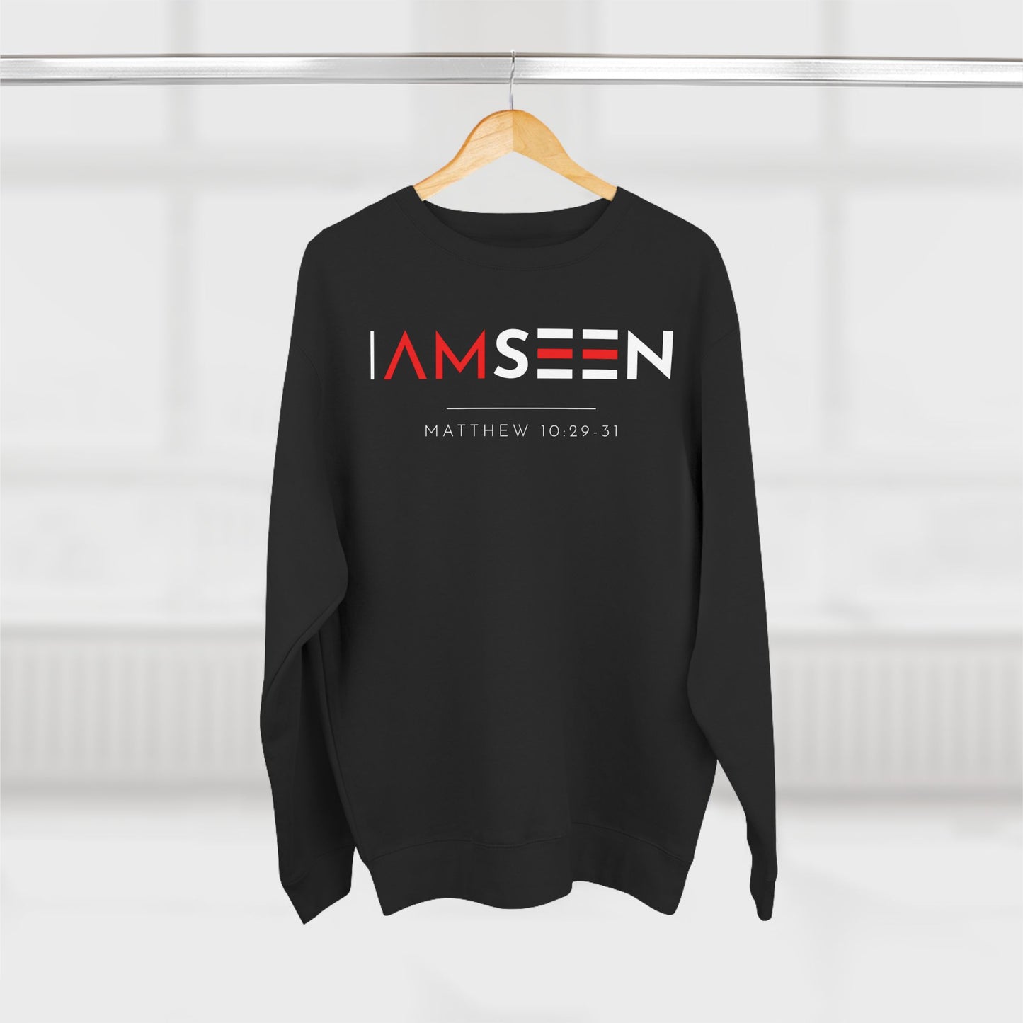 I Am Seen Crewneck Sweatshirt - Matthew 10:29-31 Christian Fleece