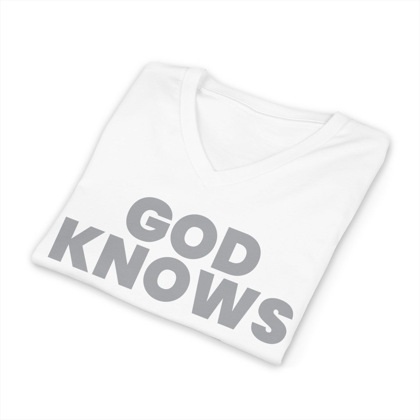 God Knows V-Neck Tee - Jeremiah 29:11 Faith Graphic Tee | Pure Print Edition