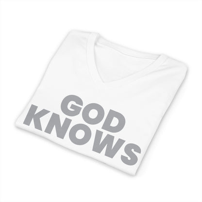 God Knows V-Neck Tee - Jeremiah 29:11 Faith Graphic Tee | Pure Print Edition