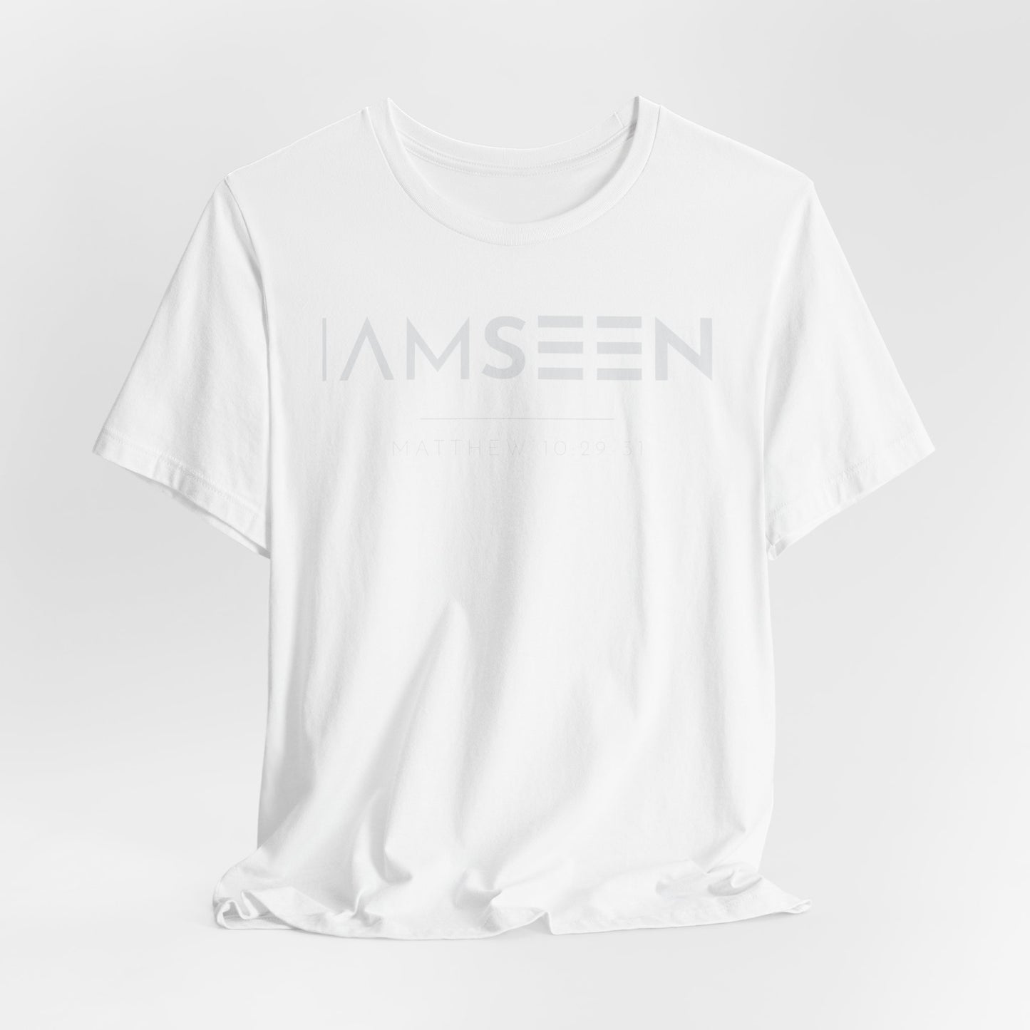 I Am Seen T-Shirt - Matthew 10:29-31 Faith Graphic Tee | Monochromatic Edition