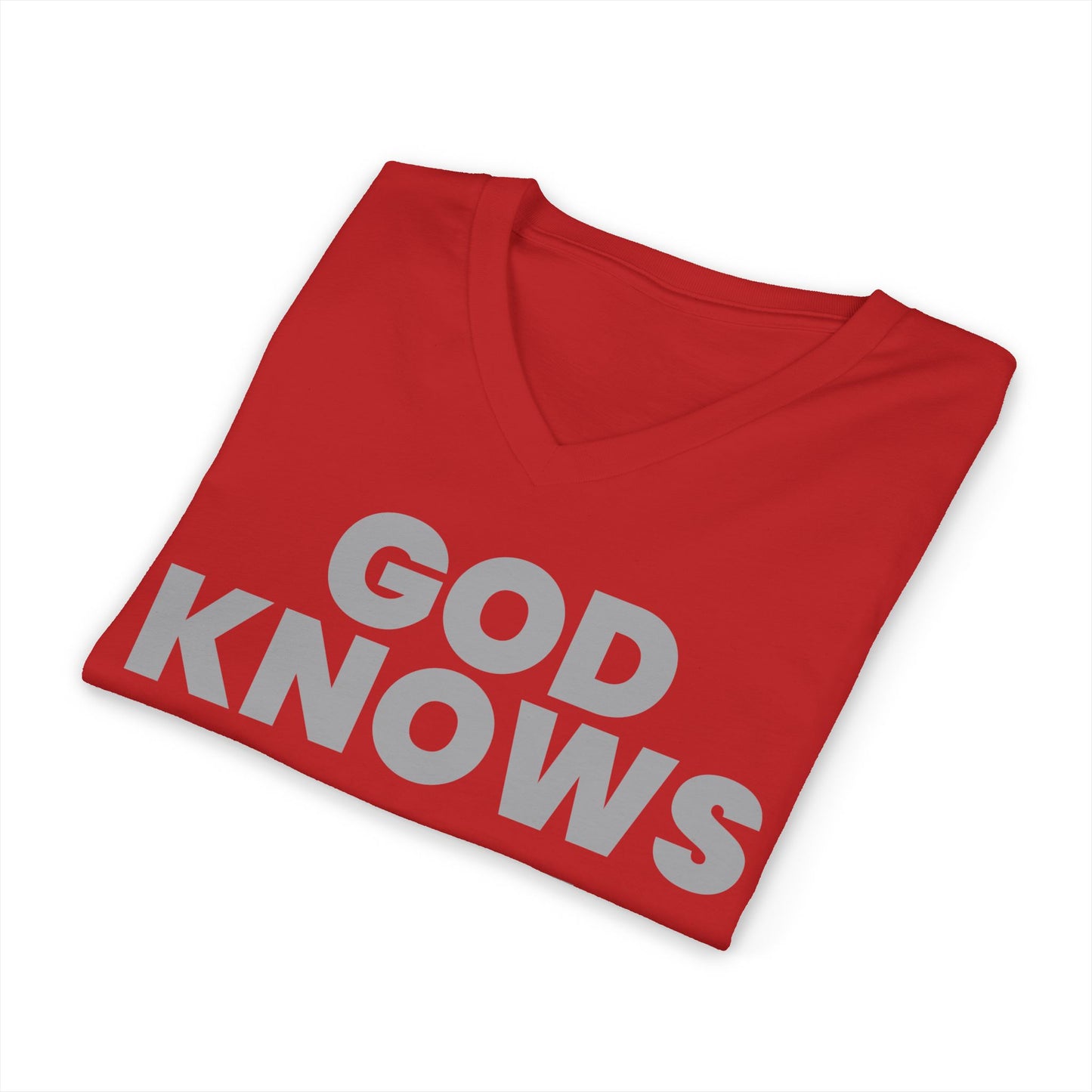 God Knows V-Neck Tee - Jeremiah 29:11 Faith Graphic Tee | Pure Print Edition