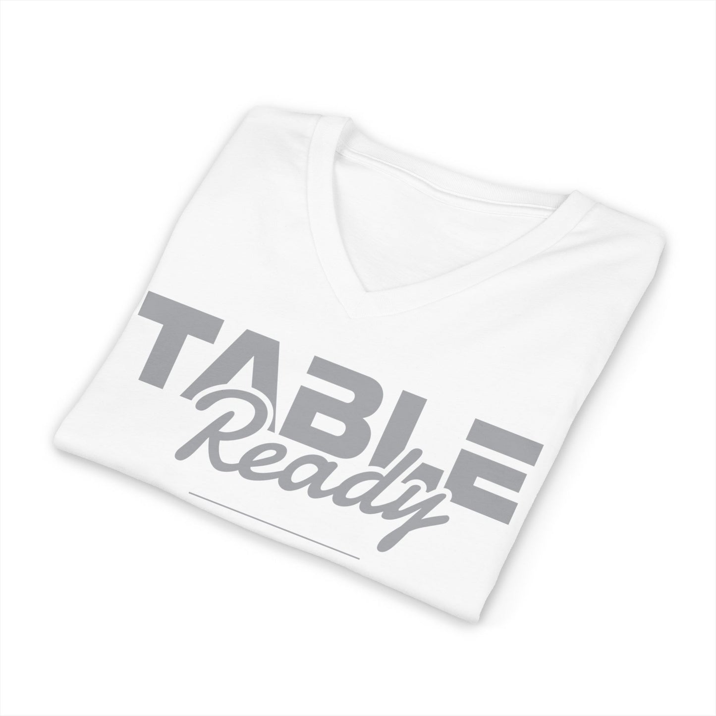 Table Ready V-Neck Tee - Psalm 23:5 Faith Graphic Tee | Pure Print Edition