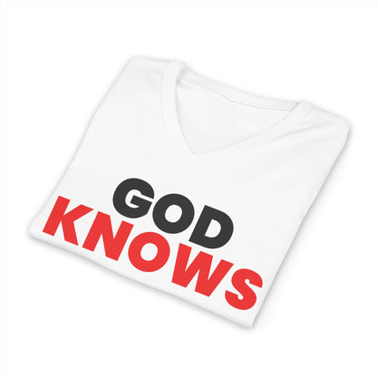 God Knows V-Neck Tee - Jeremiah 29:11 Faith Graphic Tee