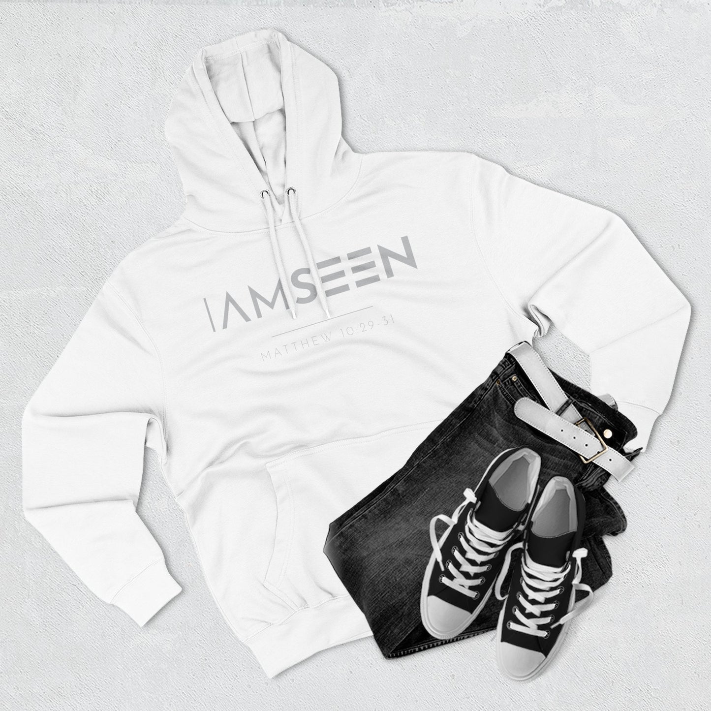I Am Seen Pullover Hoodie - Matthew 10:29-31 Christian Sweatshirt | Pure Print Edition