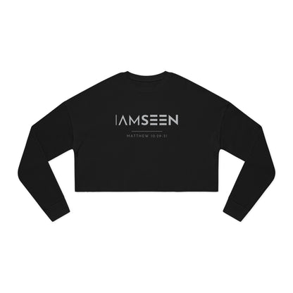 I Am Seen Cropped Sweatshirt - Matthew 10:29-31 Faith Graphic | Pure Print Edition