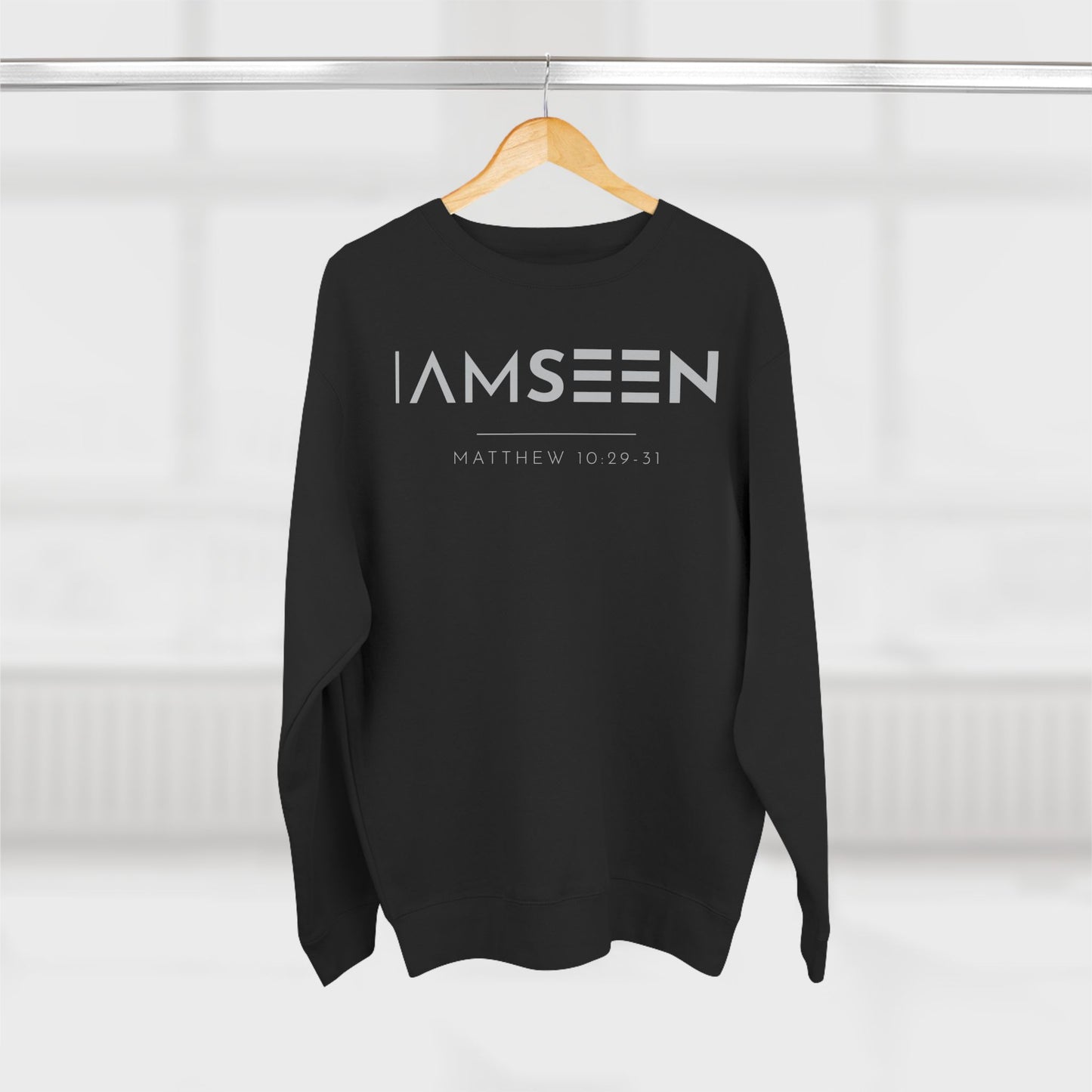 I Am Seen Crewneck Sweatshirt - Matthew 10:29-31 Christian Fleece | Pure Print Edition