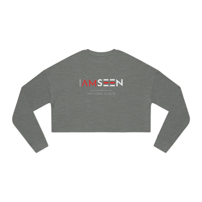 I Am Seen Cropped Sweatshirt - Matthew 10:29-31 Faith Graphic