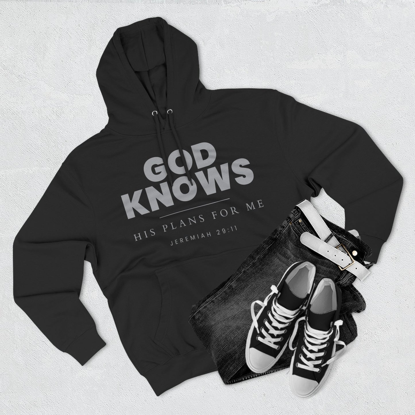 God Knows Pullover Hoodie - Jeremiah 29:11 Christian Sweatshirt | Pure Print Edition