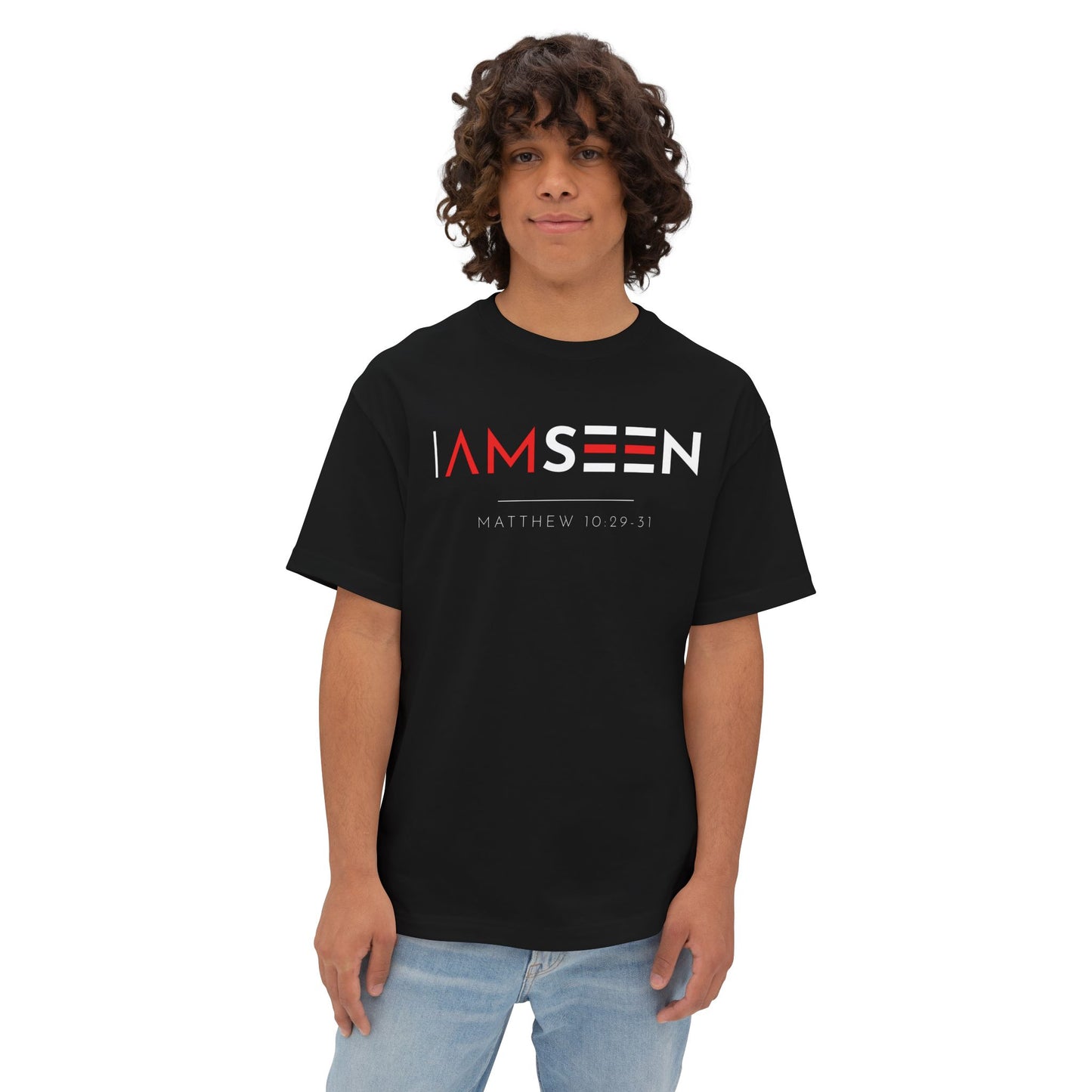 I Am Seen Oversized Tee - Matthew 10:29-31 Faith Graphic Tee | Oversized Edition
