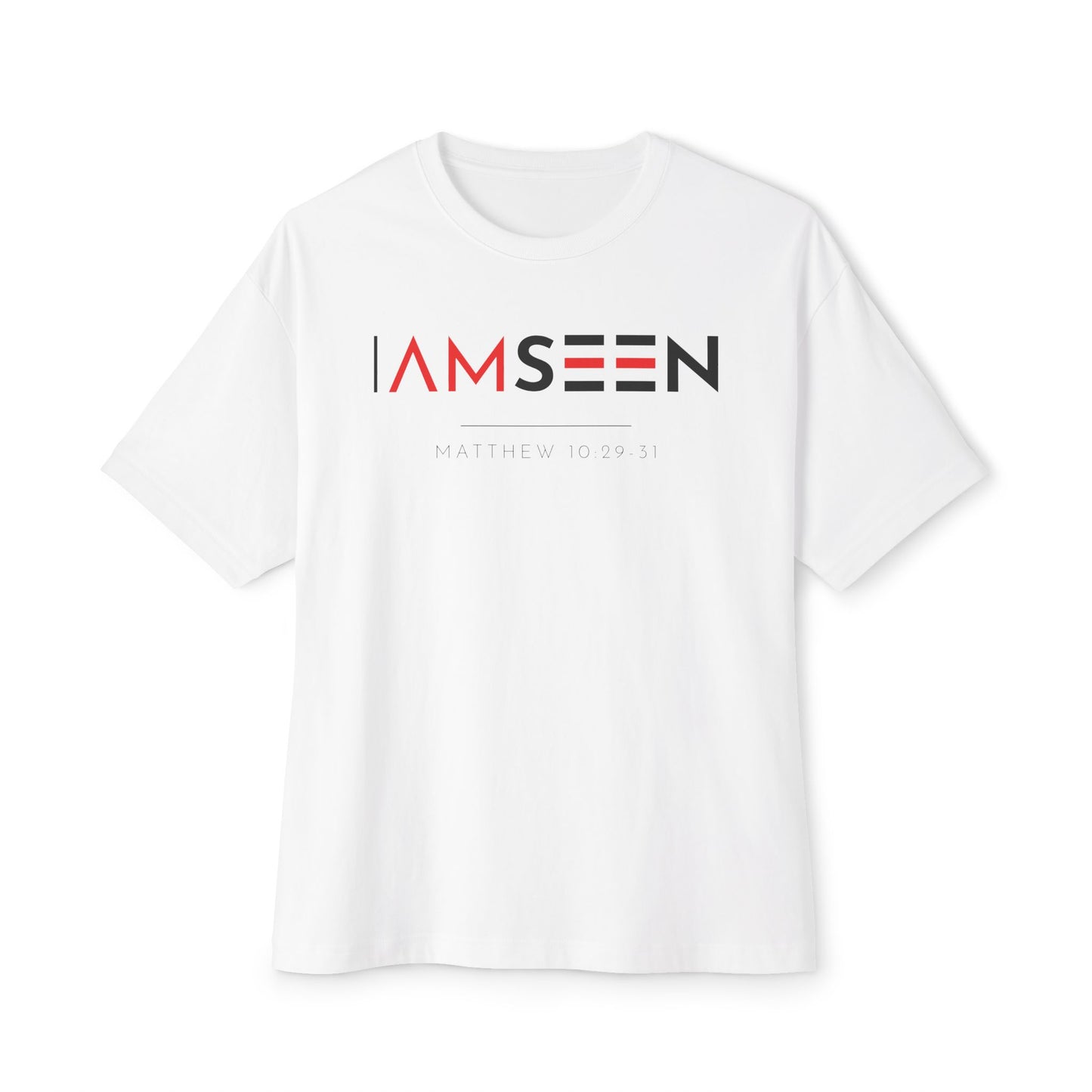 I Am Seen Oversized Tee - Matthew 10:29-31 Faith Graphic Tee | Oversized Edition
