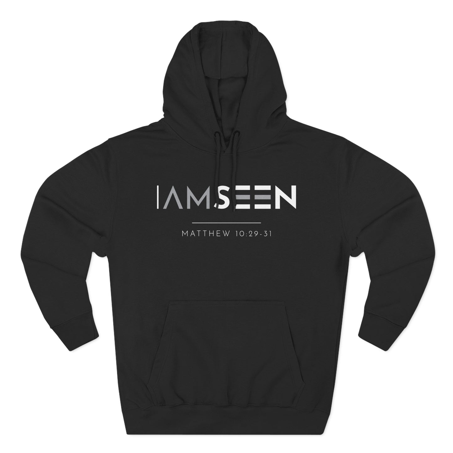I Am Seen Pullover Hoodie - Matthew 10:29-31 Christian Sweatshirt | Contrast Edition