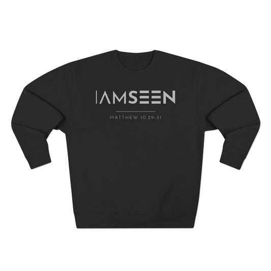 I Am Seen Crewneck Sweatshirt - Matthew 10:29-31 Christian Fleece | Pure Print Edition