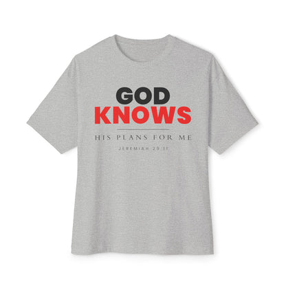 God Knows Oversized Tee - Jeremiah 29:11 Faith Graphic Tee | Oversized Edition