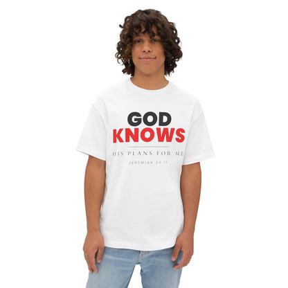 God Knows Oversized Tee - Jeremiah 29:11 Faith Graphic Tee | Oversized Edition