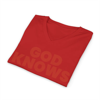 God Knows V-Neck Tee - Jeremiah 29:11 Faith Graphic Tee | Monochromatic Edition