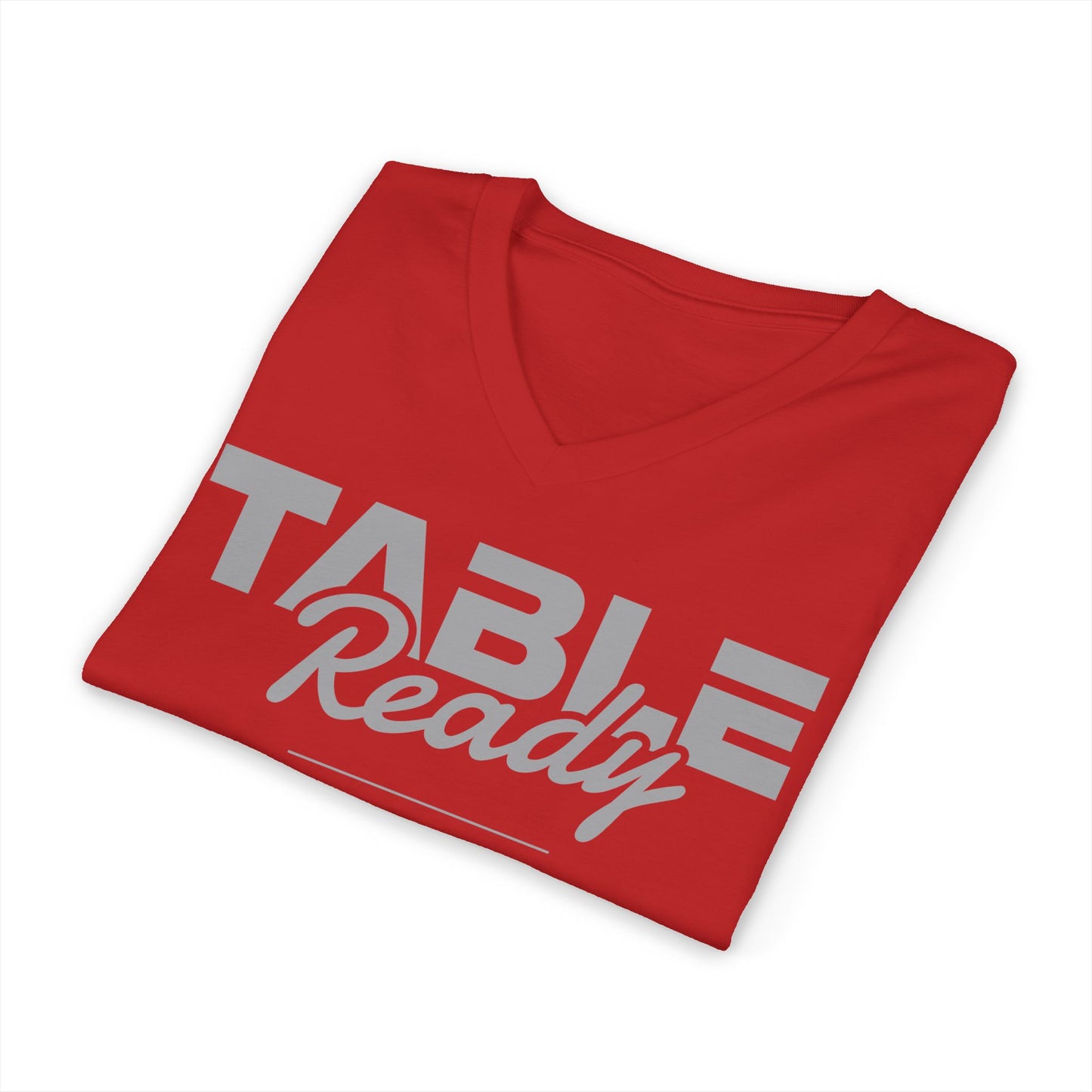 Table Ready V-Neck Tee - Psalm 23:5 Faith Graphic Tee | Pure Print Edition