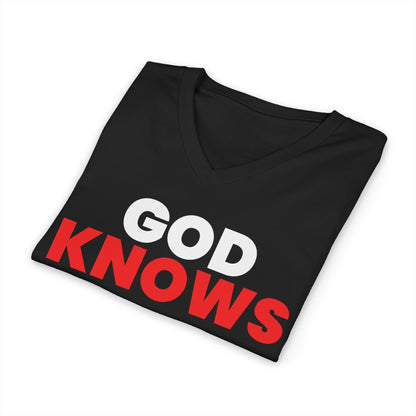 God Knows V-Neck Tee - Jeremiah 29:11 Faith Graphic Tee