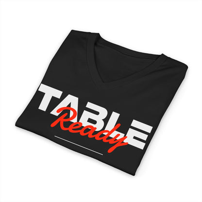 Table Ready V-Neck Tee - Psalm 23:5 Faith Graphic Tee
