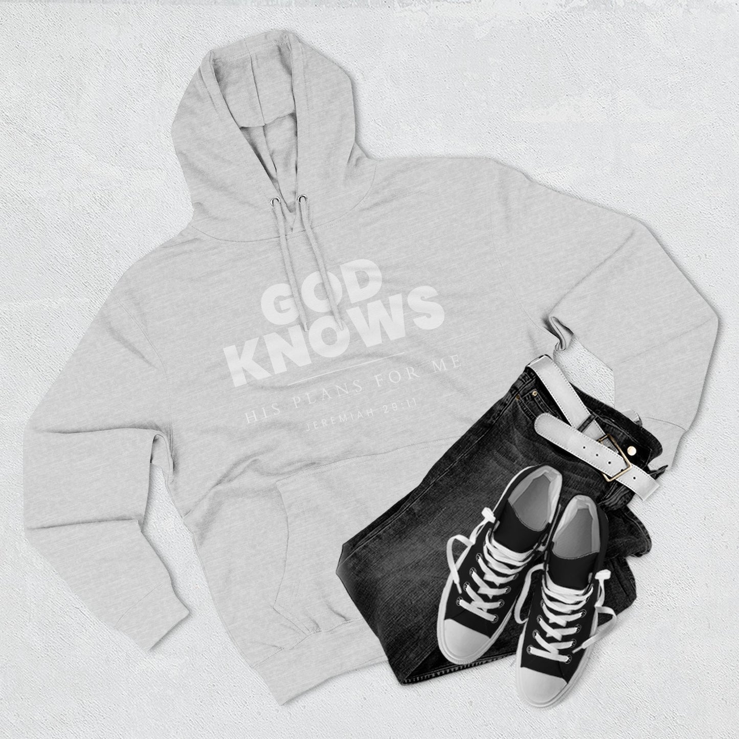 God Knows Pullover Hoodie - Jeremiah 29:11 Christian Sweatshirt | Pure Print Edition