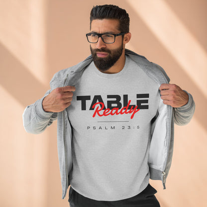 Table Ready Crewneck Sweatshirt - Psalm 23:5 Christian Fleece