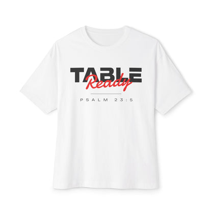 Table Ready Oversized Tee - Psalm 23:5 Faith Graphic Tee | Oversized Edition