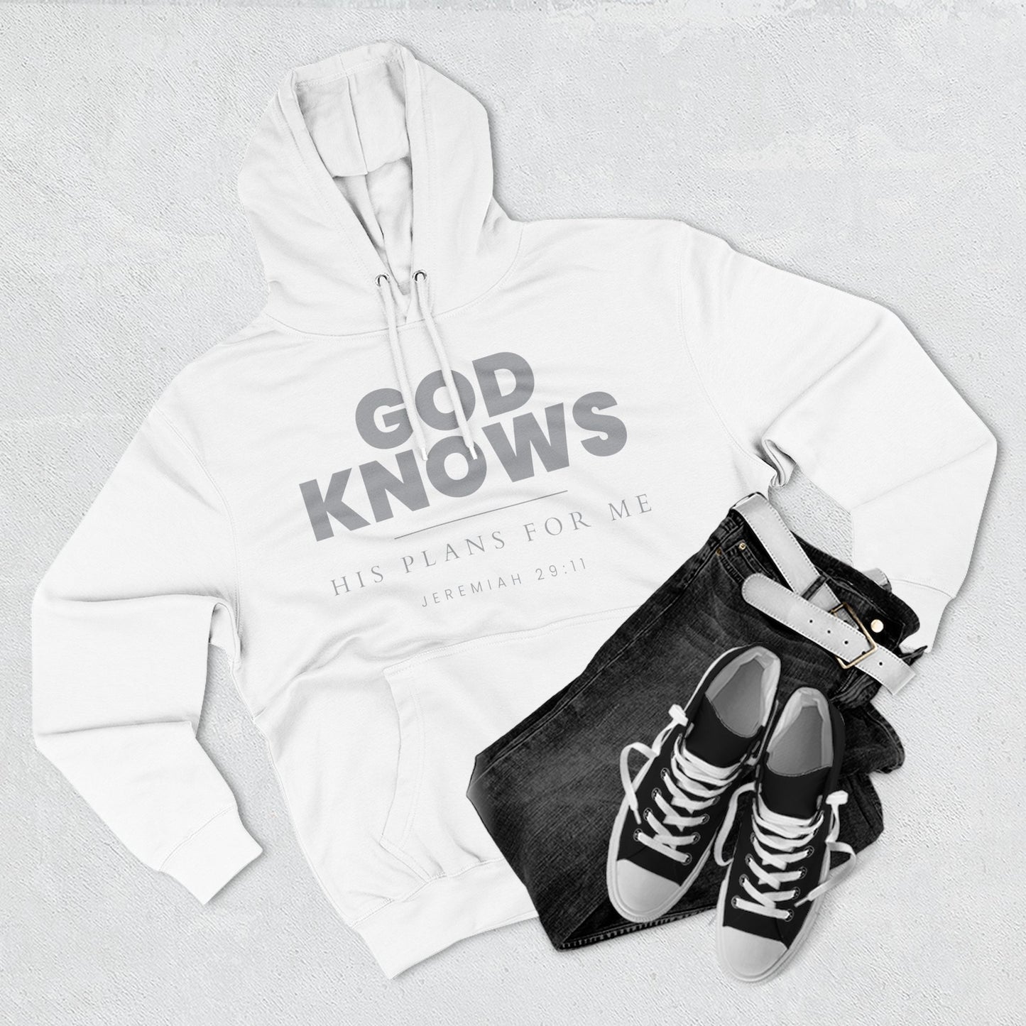God Knows Pullover Hoodie - Jeremiah 29:11 Christian Sweatshirt | Pure Print Edition