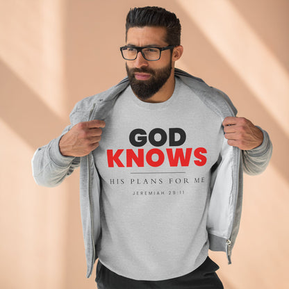God Knows Crewneck Sweatshirt - Jeremiah 29:11 Christian Fleece