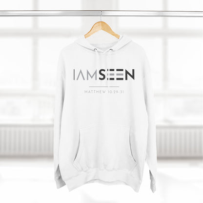 I Am Seen Pullover Hoodie - Matthew 10:29-31 Christian Sweatshirt | Contrast Edition