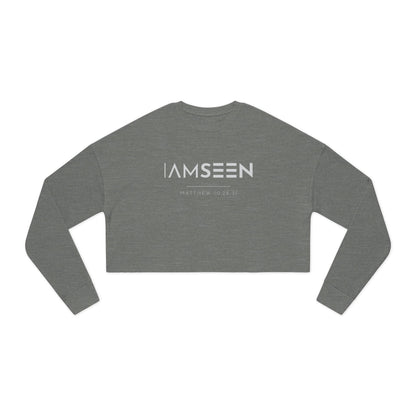 I Am Seen Cropped Sweatshirt - Matthew 10:29-31 Faith Graphic | Pure Print Edition