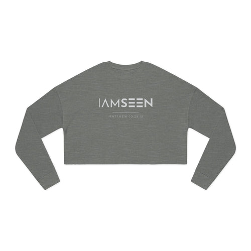 I Am Seen Cropped Sweatshirt - Matthew 10:29-31 Faith Graphic | Pure Print Edition
